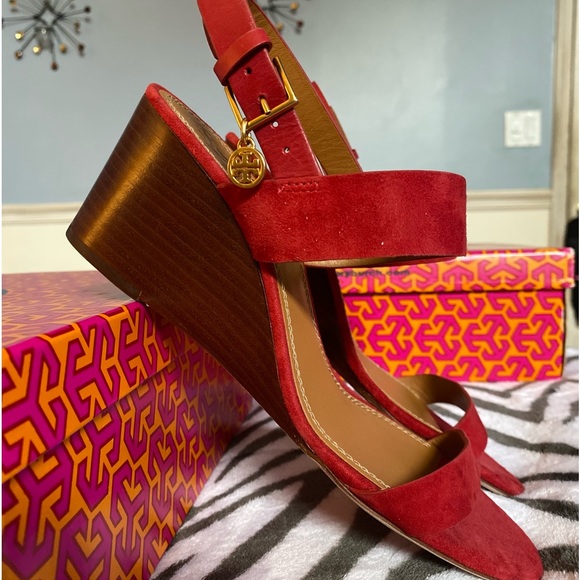 🆕Tory Burch Red Wedge Sandals❤️ - Picture 3 of 5